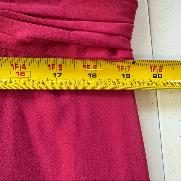 David's Bridal Pink Chiffon Dress with Beaded Straps Satin V-Neck Fully Lined 18 - Picture 12 of 13